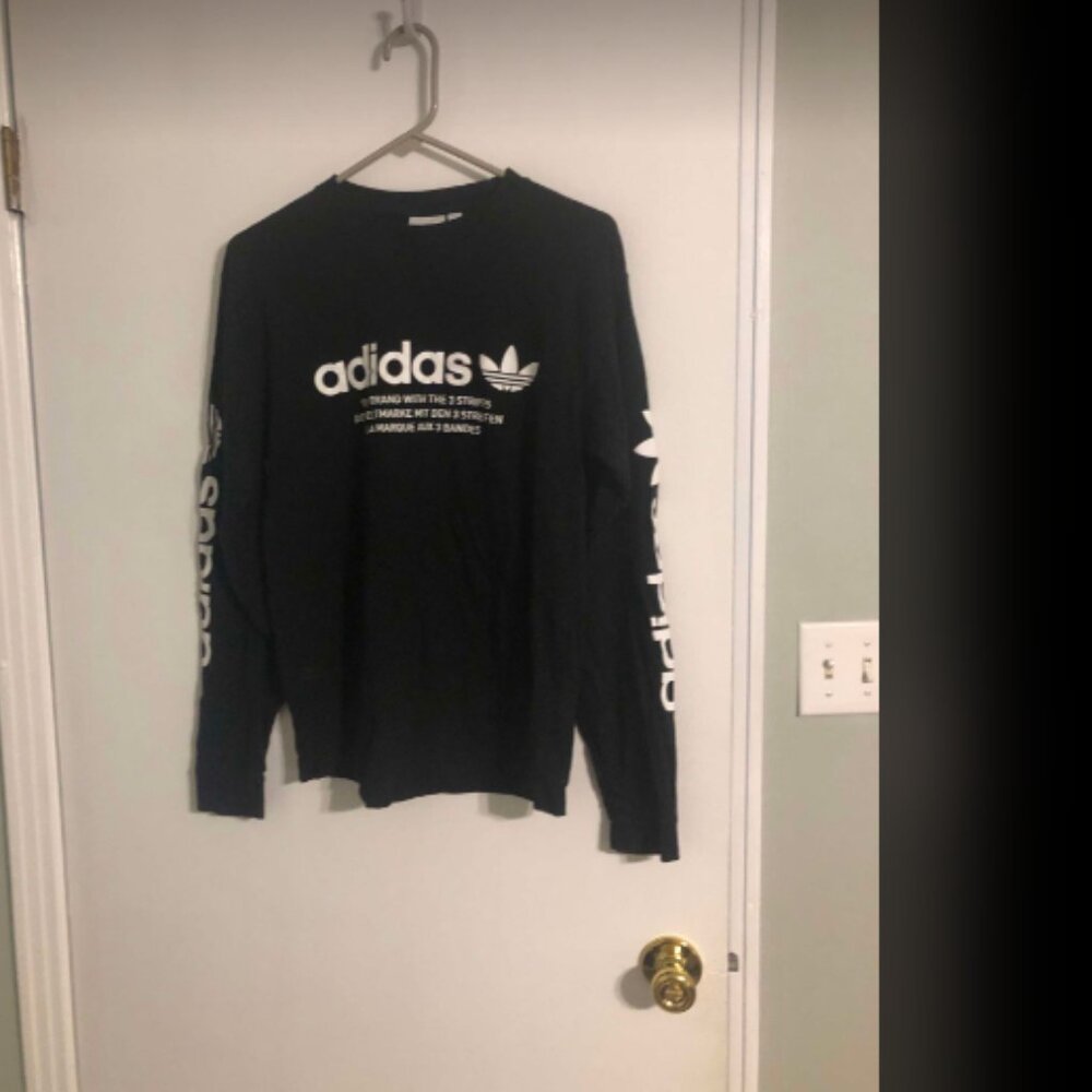 Adidas Linear Logo Long Sleeve Tee Mens Sz S